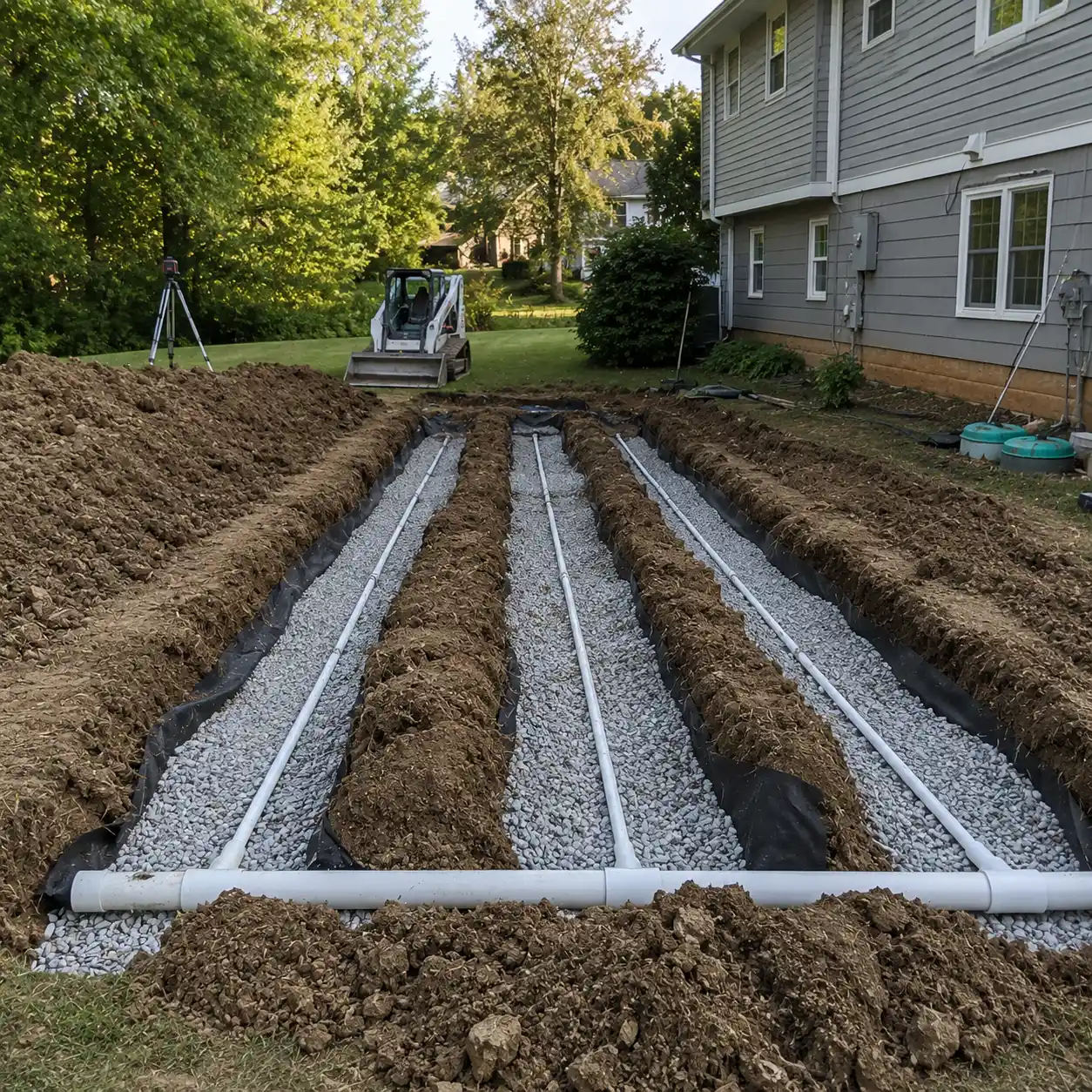 Drain field restoration project completed for a Providence County, Rhode Island home